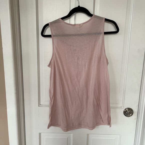 H&M peach-pink tank with threaded detailing on neckline - Picture 4 of 4